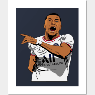 PSG's Mbappe Illustration Posters and Art